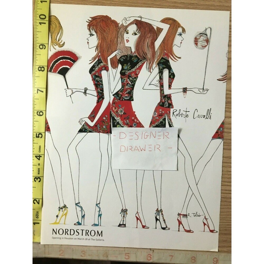 Roberto Cavalli Fashions Illustrated R. Toledo Nordstrom Print Advertisement